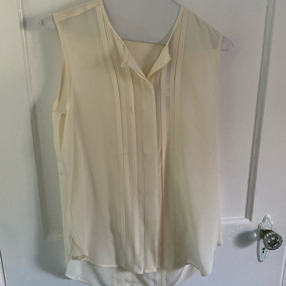 New With Tags: Equipment 100% silk white sleeveless blouse